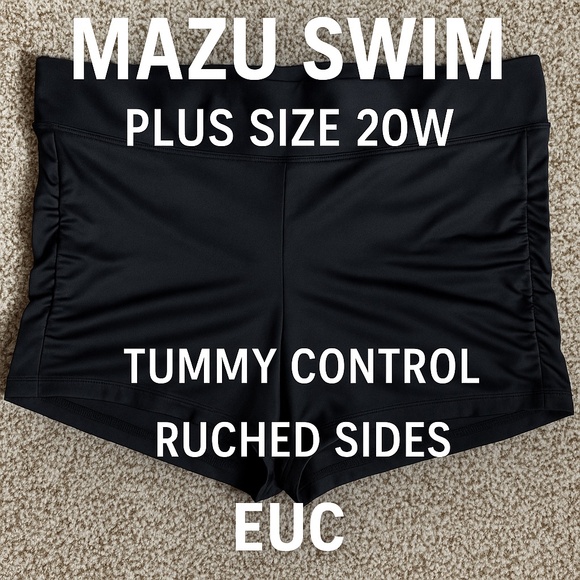 Mazu Swim Cheeky Boy Shorts - Plus Size 20W, Tummy Control, Ruched Sides, EUC - Picture 1 of 9